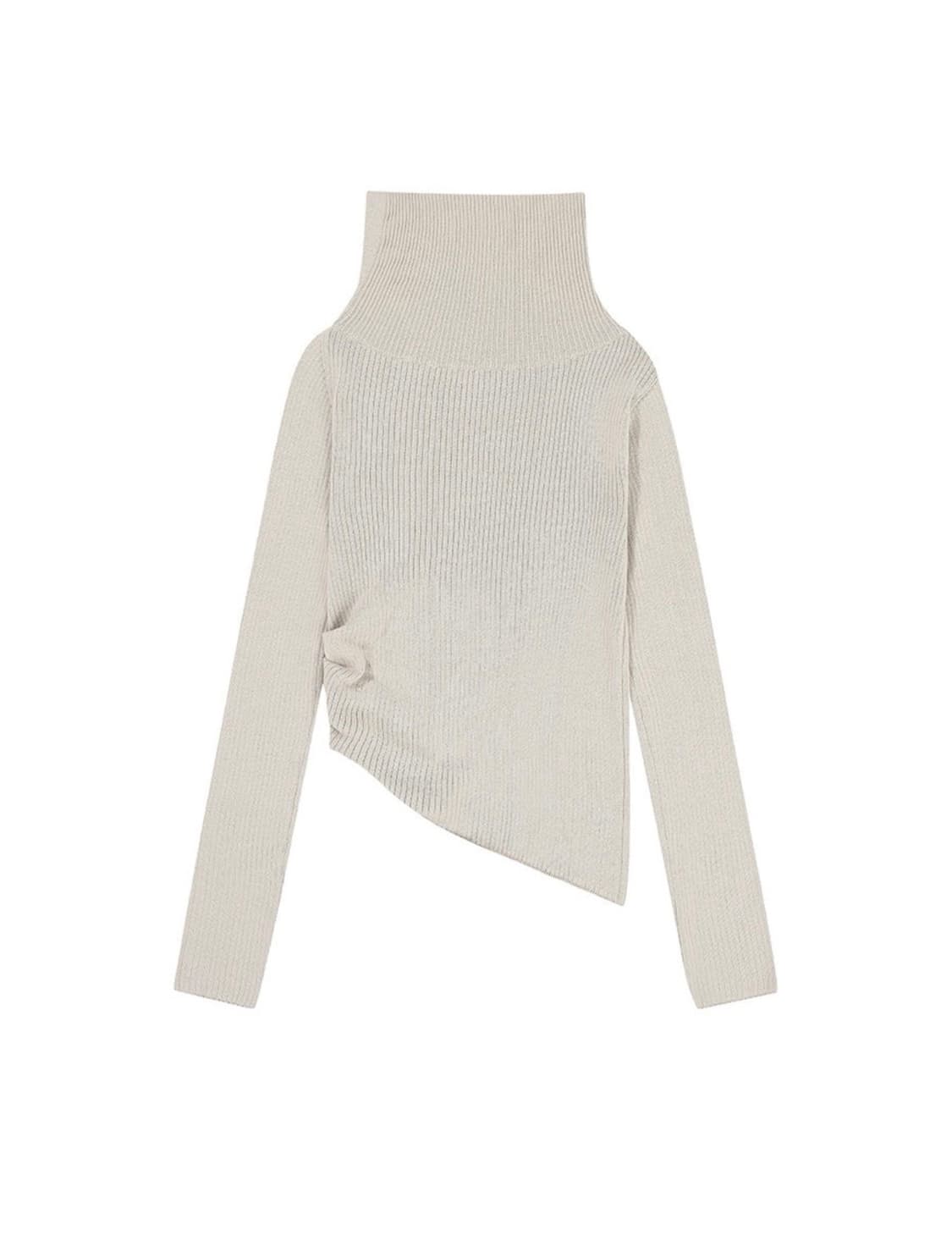 보헴서 오픈카라 언발란스 니트 상품이미지4