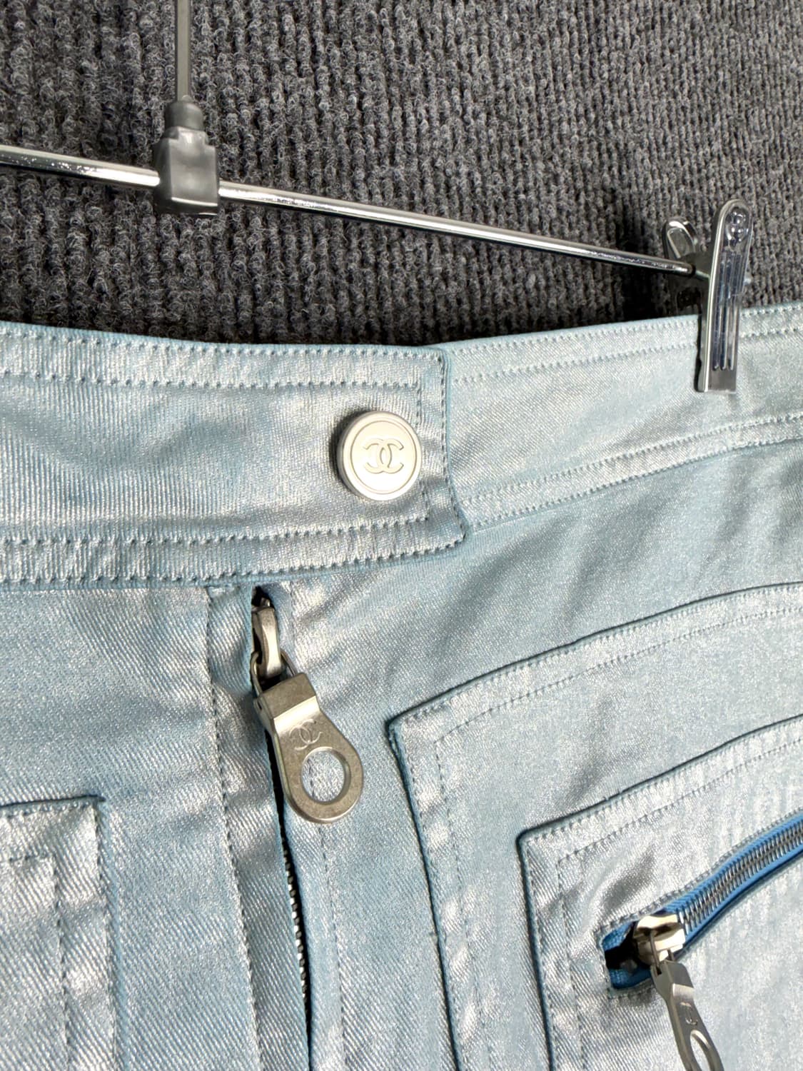 2002 S/S 메탈릭 라이트블루 코튼팬츠 상품이미지6