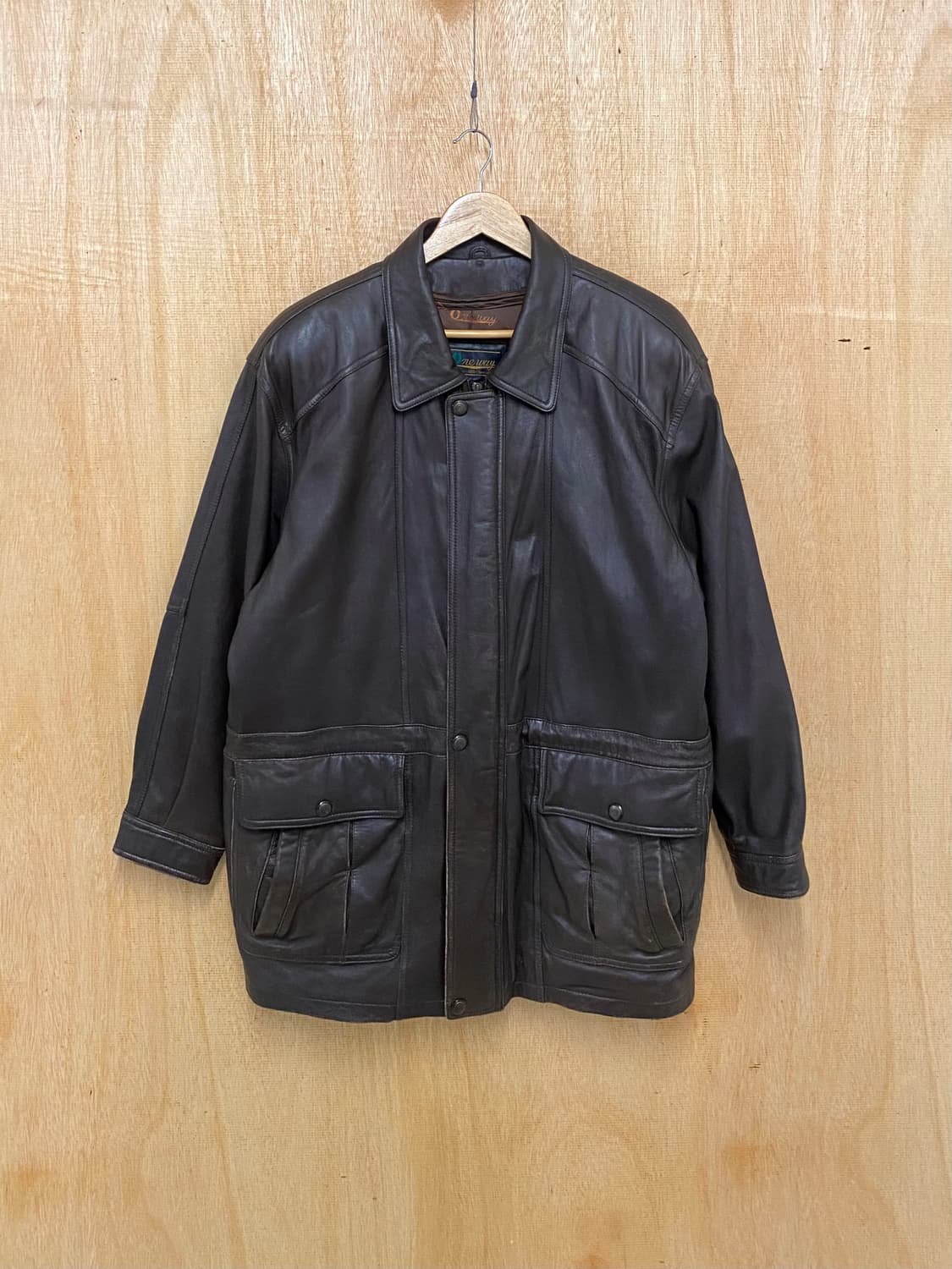 VTG leather padding coat 빈티지 레더 패딩 코트 상품이미지1