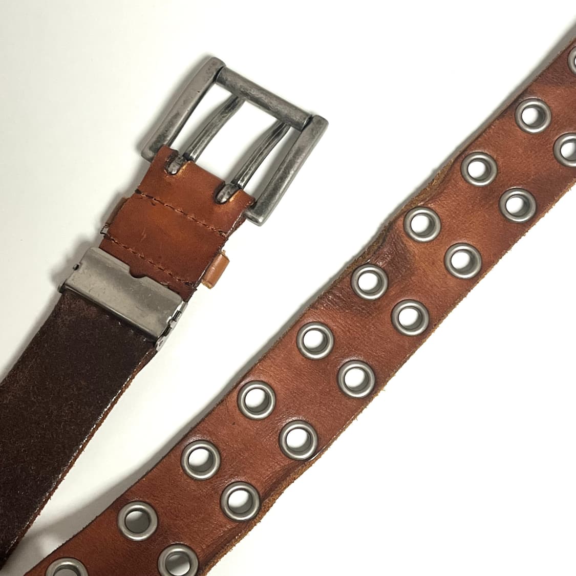 빈티지 투홀 아일렛 통가죽 벨트 상품이미지3