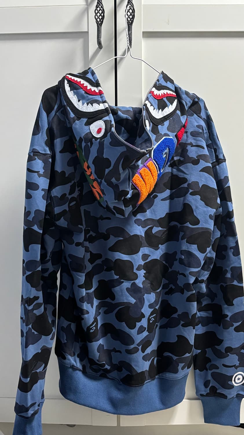 베이프 블루 청계 후드집업 L 상품이미지2