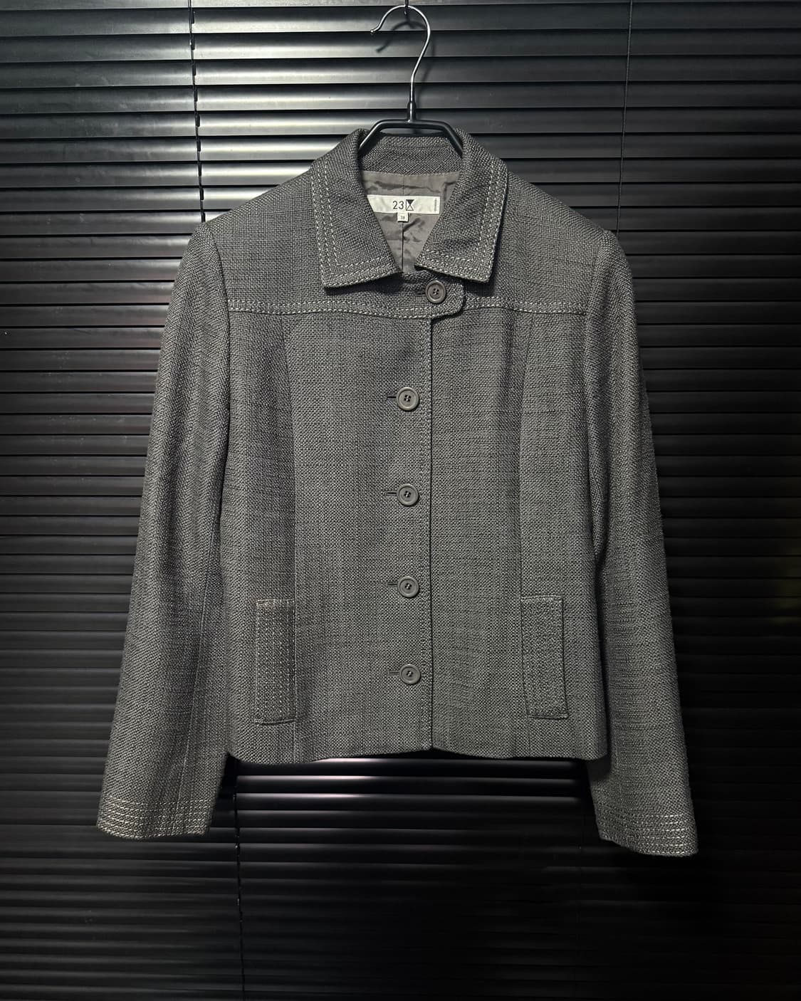 VINGT TROIS 울 트위드 단추 일본 빈티지 싱글 숏코트 크롭 자켓 상품이미지2