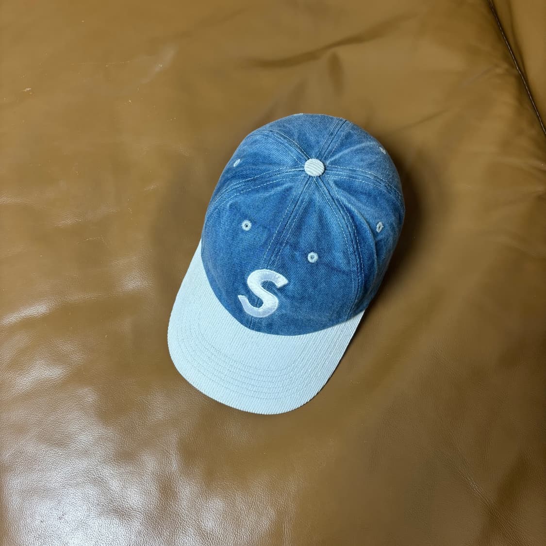 Supreme 슈프림 워시드 투톤 데님 S로고 6패널 볼캡 모자 상품이미지5