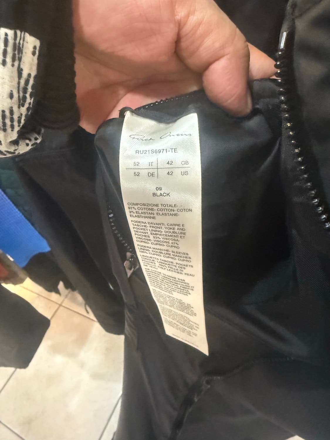 52/105/21ss 정품 릭오웬스 바우하우스 피시테일 호드코트 팝니다 상품이미지3