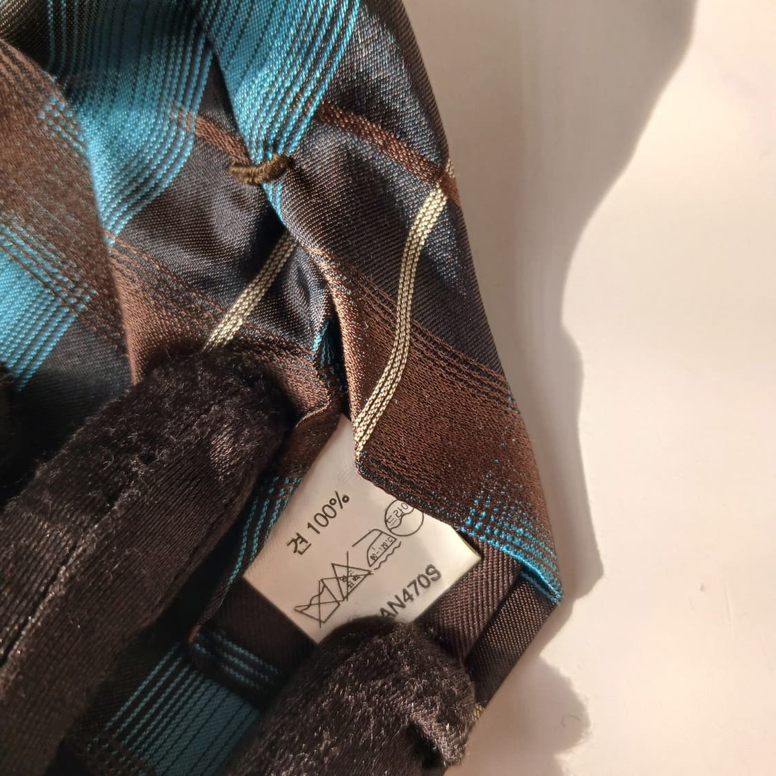 TIME 타임 실크 브라운 체크 넥타이 9.7cm A+등급 A19867
 상품이미지9