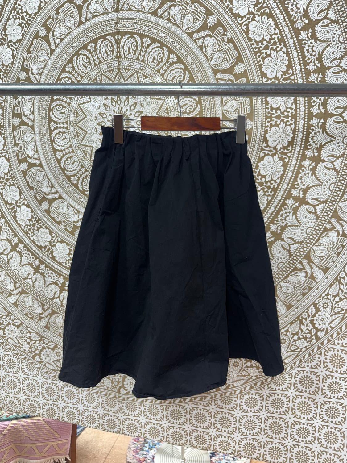 빈티지 여성 밴딩 코튼 미디스커트  상품이미지5