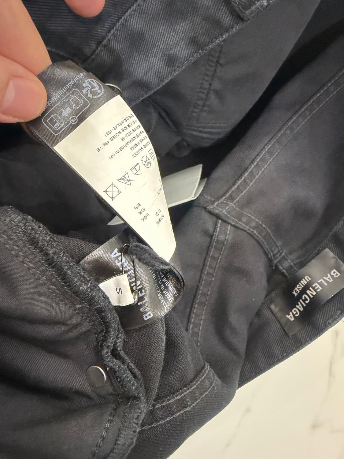 [S]발렌시아가 라지배기 데님팬츠 블랙 상품이미지5
