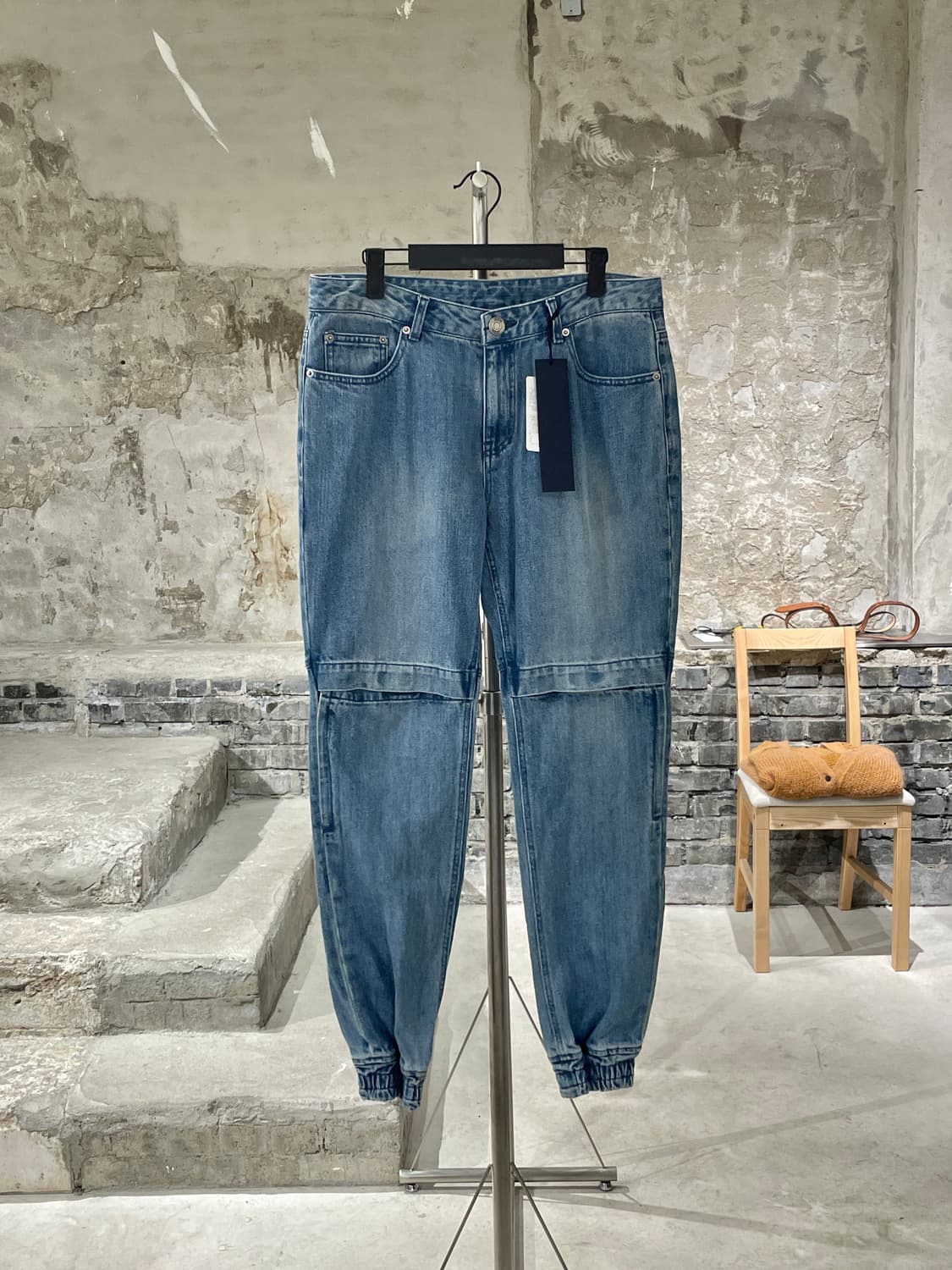 준지 중청 벨크로 니 데님 조거 팬츠 상품이미지1