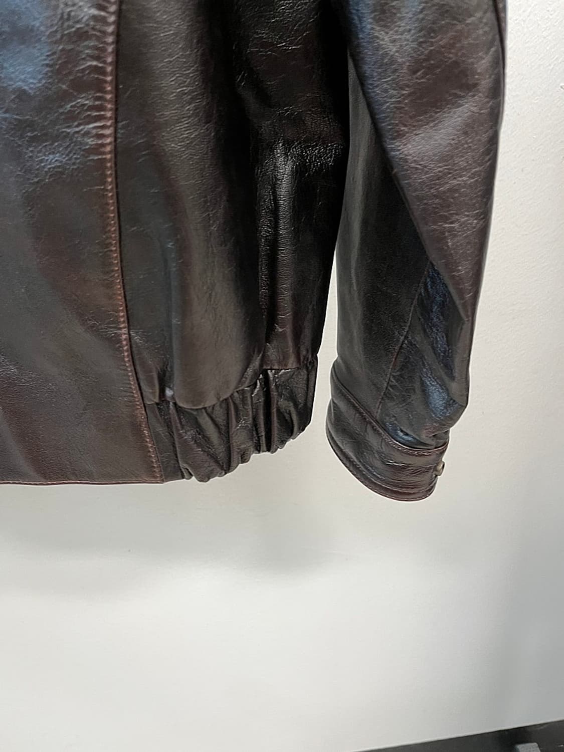 100) 피에르가르뎅 90s 가죽 봄버  상품이미지8