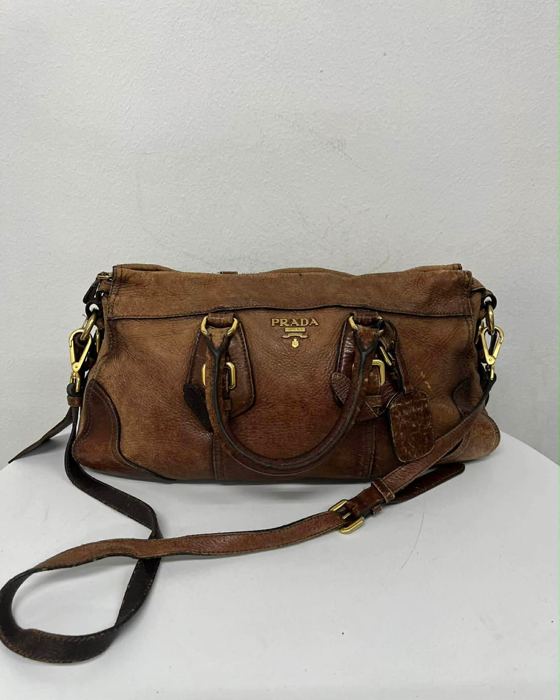 프라다 빈티지 가죽 투웨이 보스톤 토트백 크로스백 상품이미지1