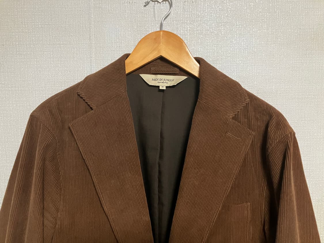 맨인정글 마르쉐 코듀로이 노치드 싱글 자켓 (브라운, M) 상품이미지2