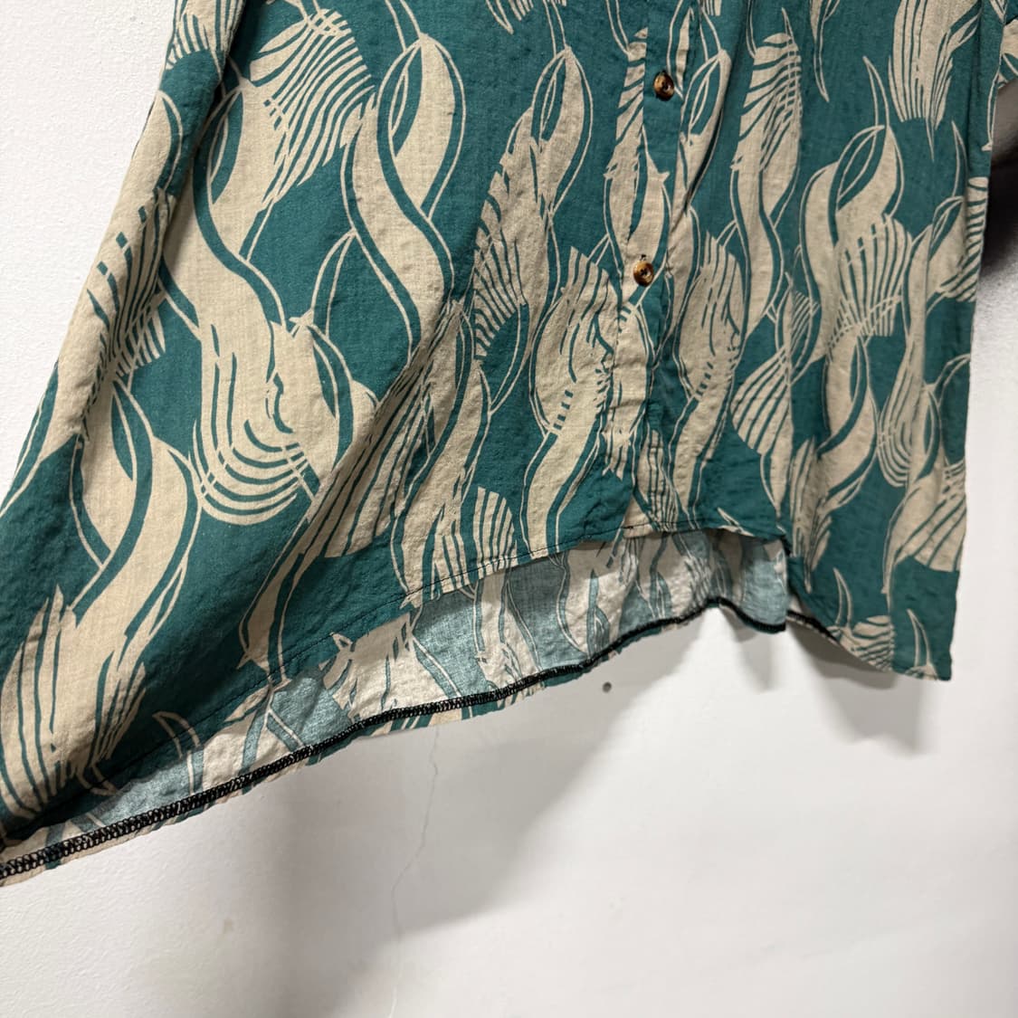 VTG 빈티지 언발란스 에스닉 풀 패턴 롱 셔츠 상품이미지5