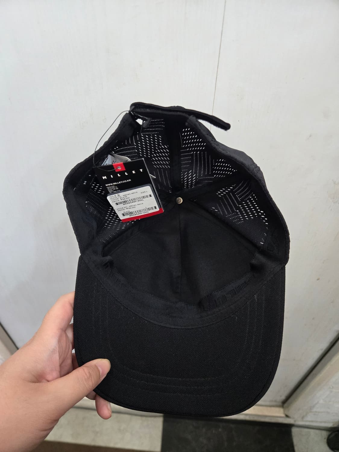 택있는 새상품)) MILLE 밀레 볼캡 모자! 올블랙 색상! 상품이미지4