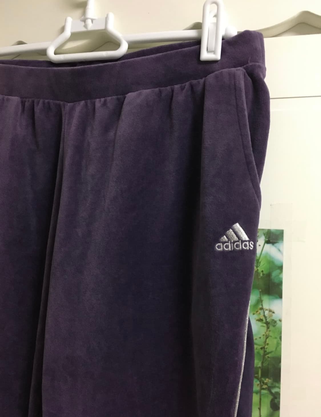 아디다스 벨루어 벨벳 보라 부츠컷 트레이닝팬츠 상품이미지4