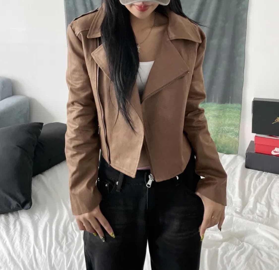 하드 업 카라 라이더 크롭 자켓 상품이미지1