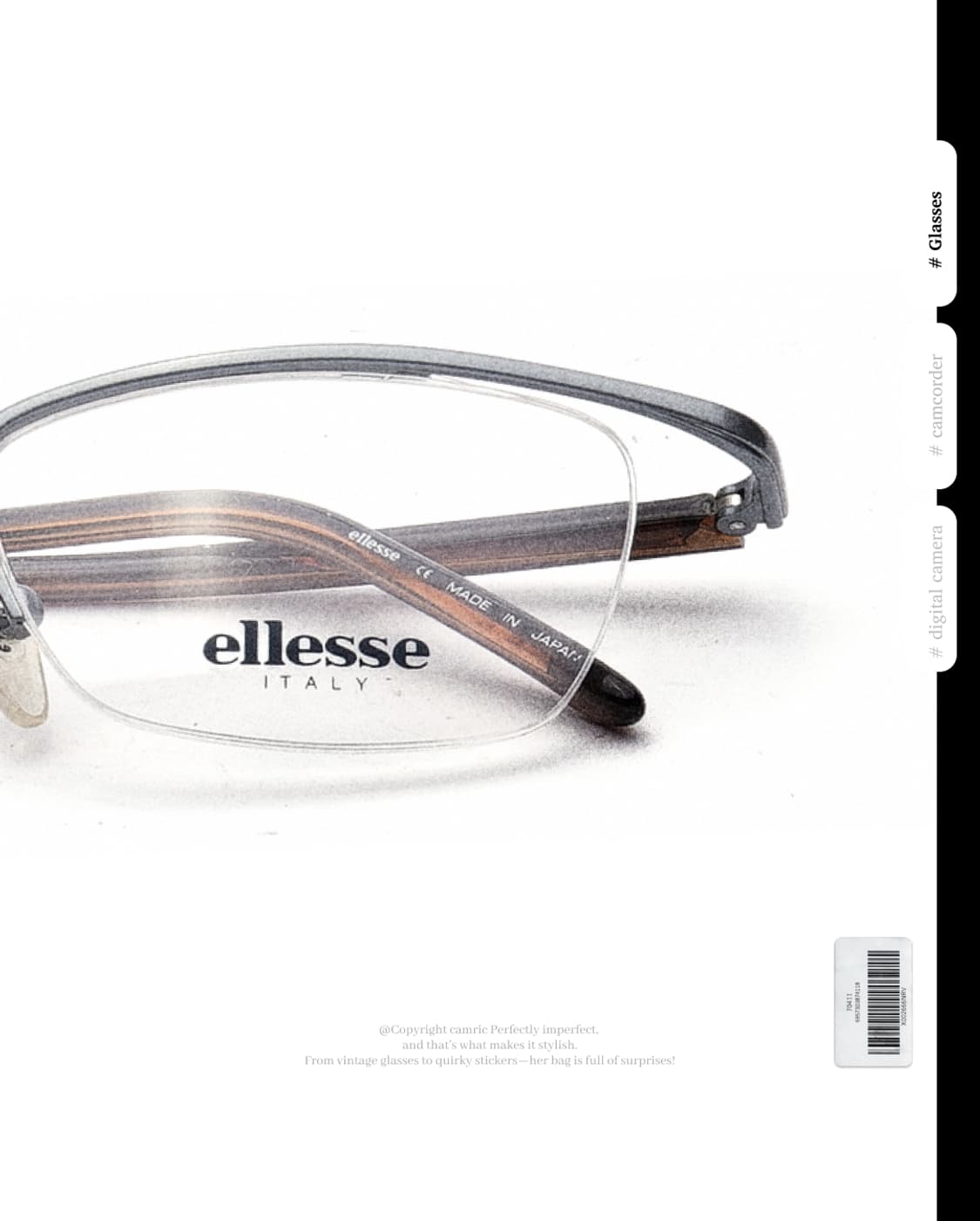 (Made in Japan)Ellesse 반무테 실버+브라운 빈티지안경 상품이미지7