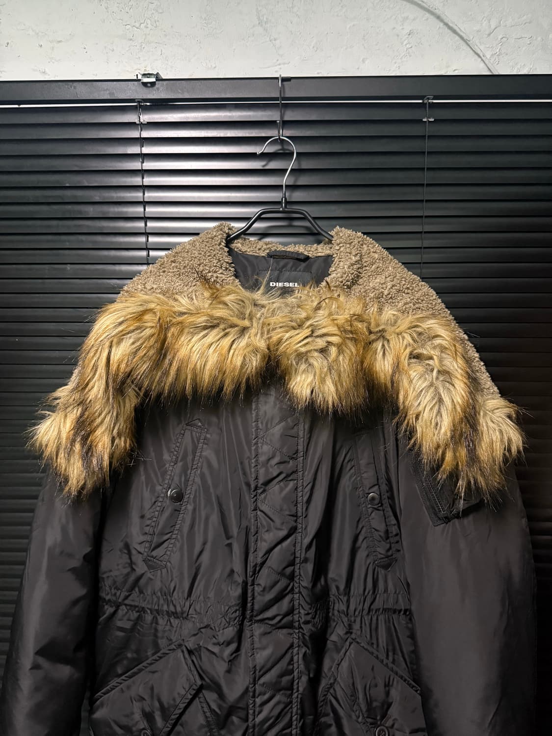디젤 후드 라쿤 털 롱 패딩 야상 명품 빈티지 지퍼 고스 펑크 락 100 상품이미지6