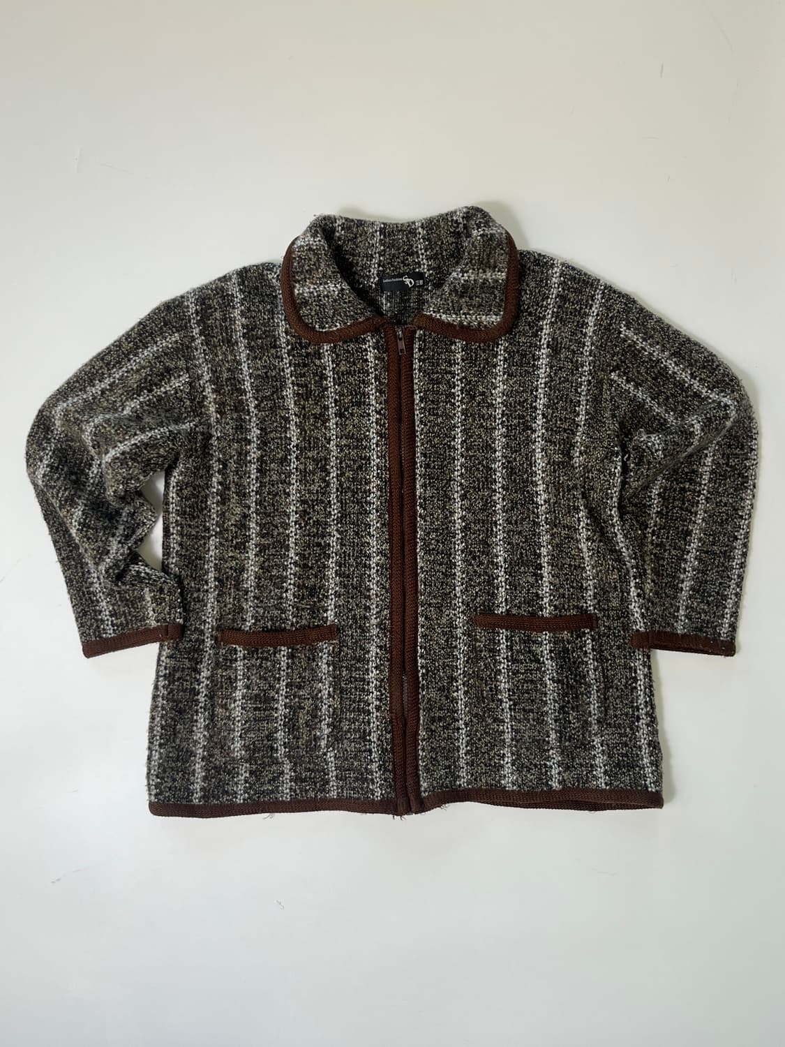 브라운 니트 집업 자켓 상품이미지10