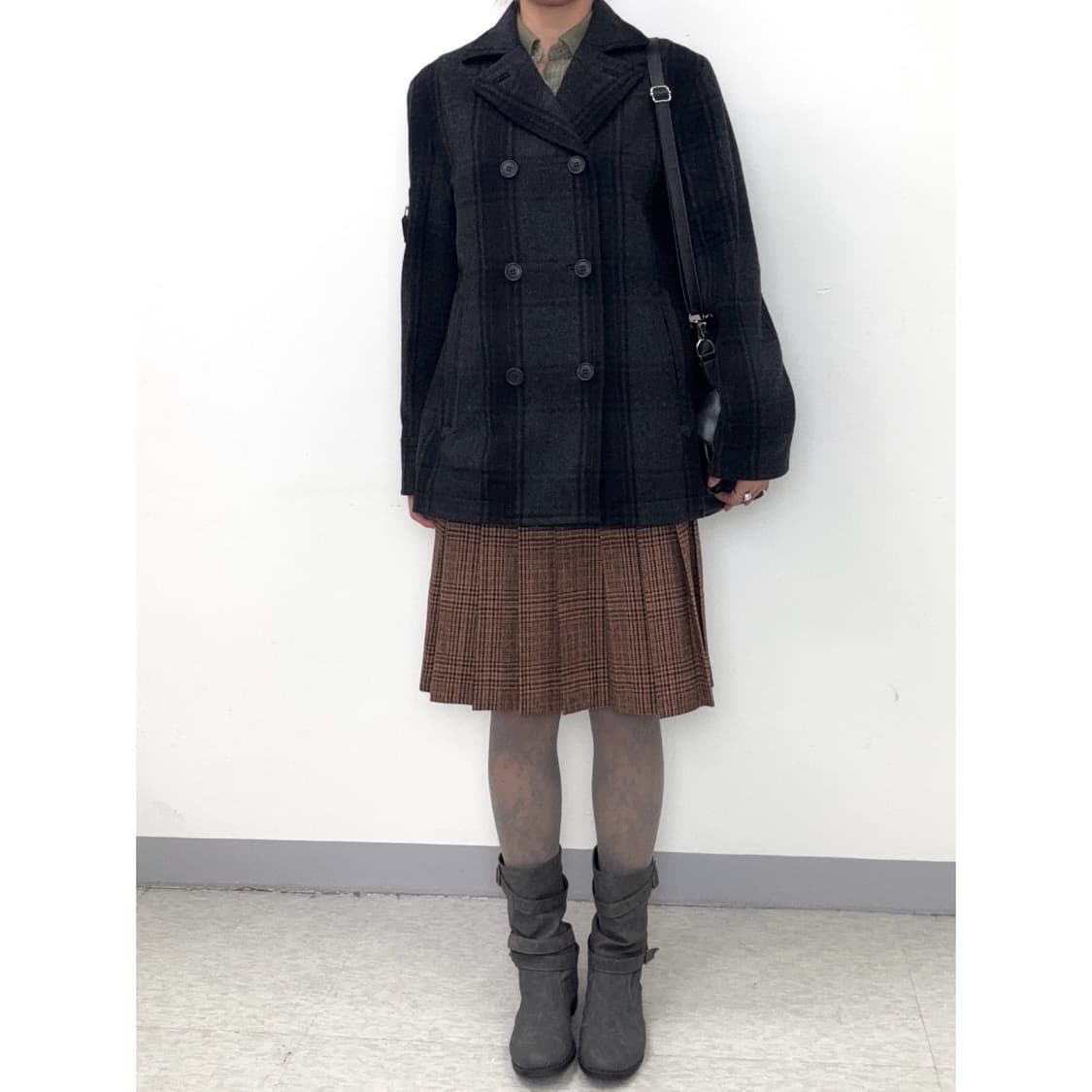 빈티지 차콜 더블 코트 울 자켓 상품이미지2