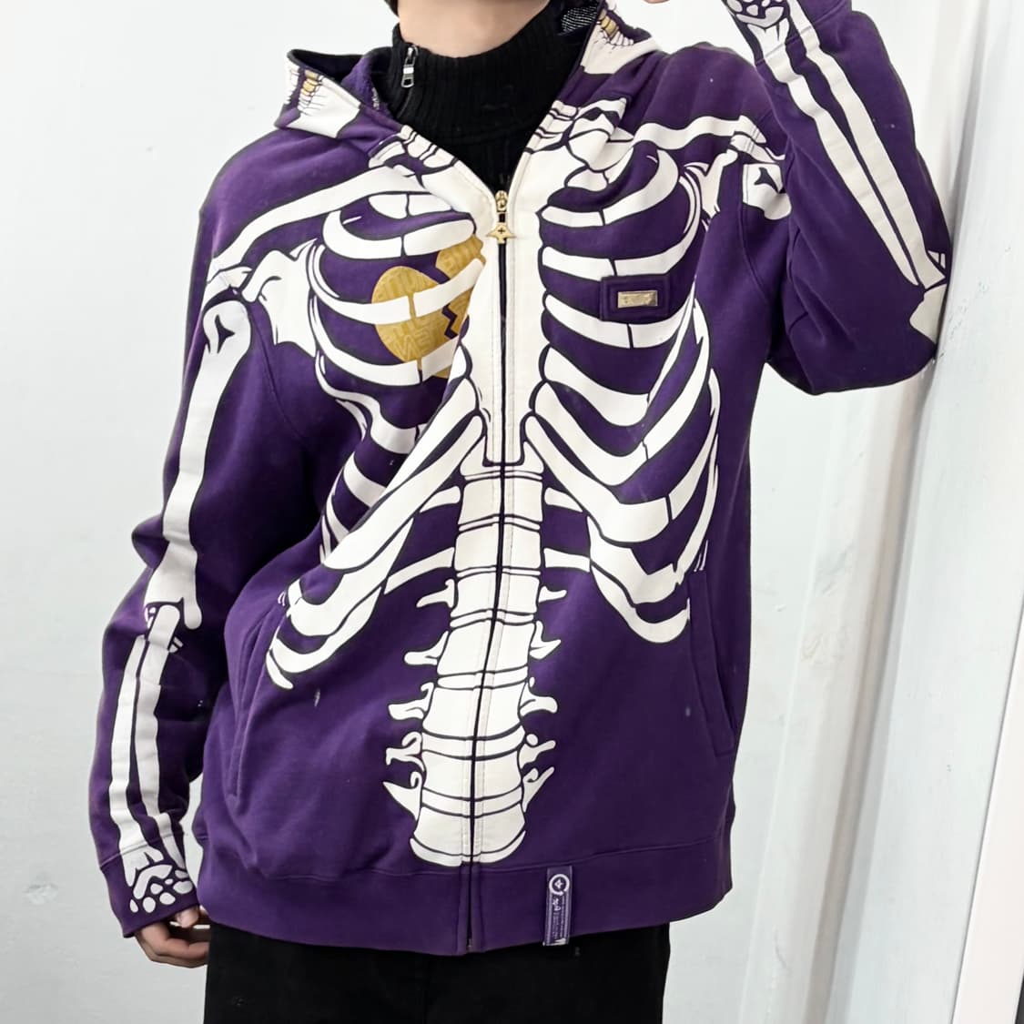 (칸예 착용) LRG 스컬 본 후드 집업 상품이미지2