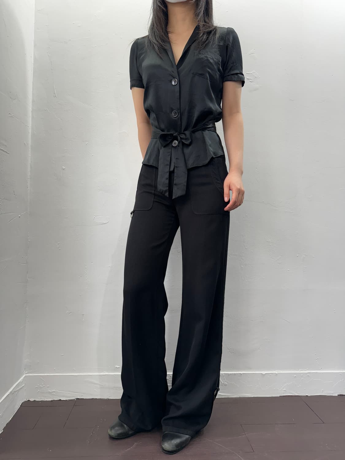 strap glossy shirt 상품이미지3