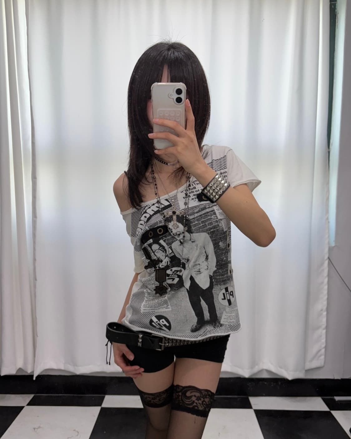 🎸화이트 펑크 프린팅 티셔츠🎸 상품이미지3