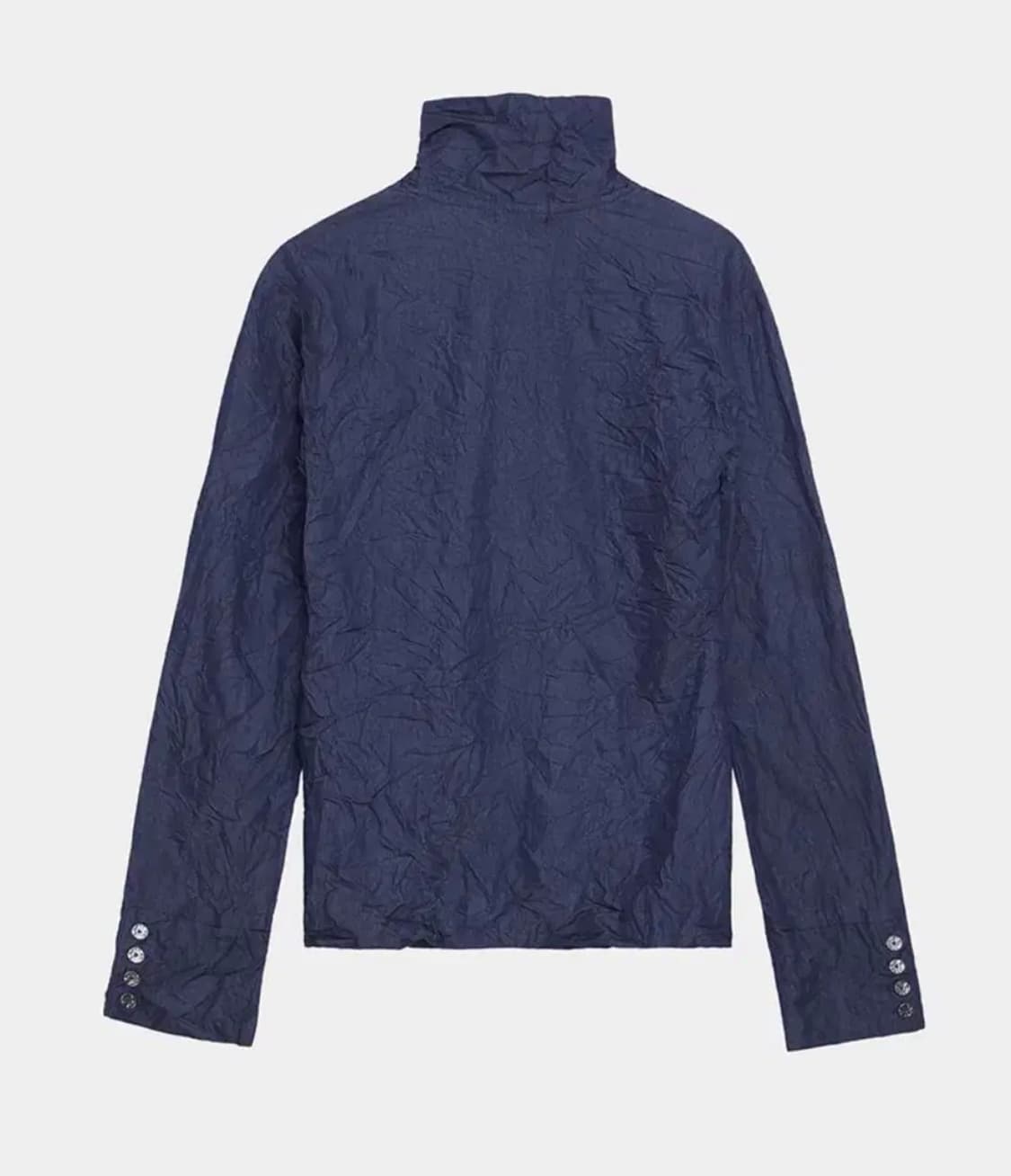 에트오소메 크링클 텍스처 훅 자켓 네이비 1사이즈 상품이미지4