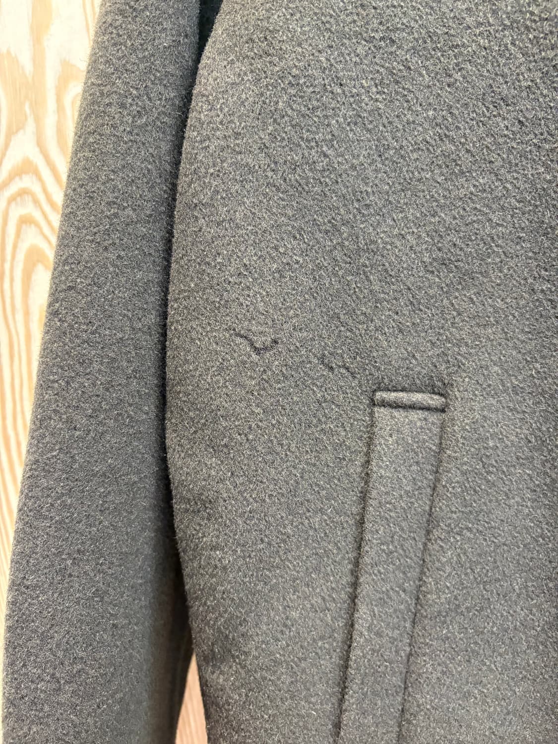 입생로랑 자수 로고 퍼 카라 모직 블루종 자켓 상품이미지9