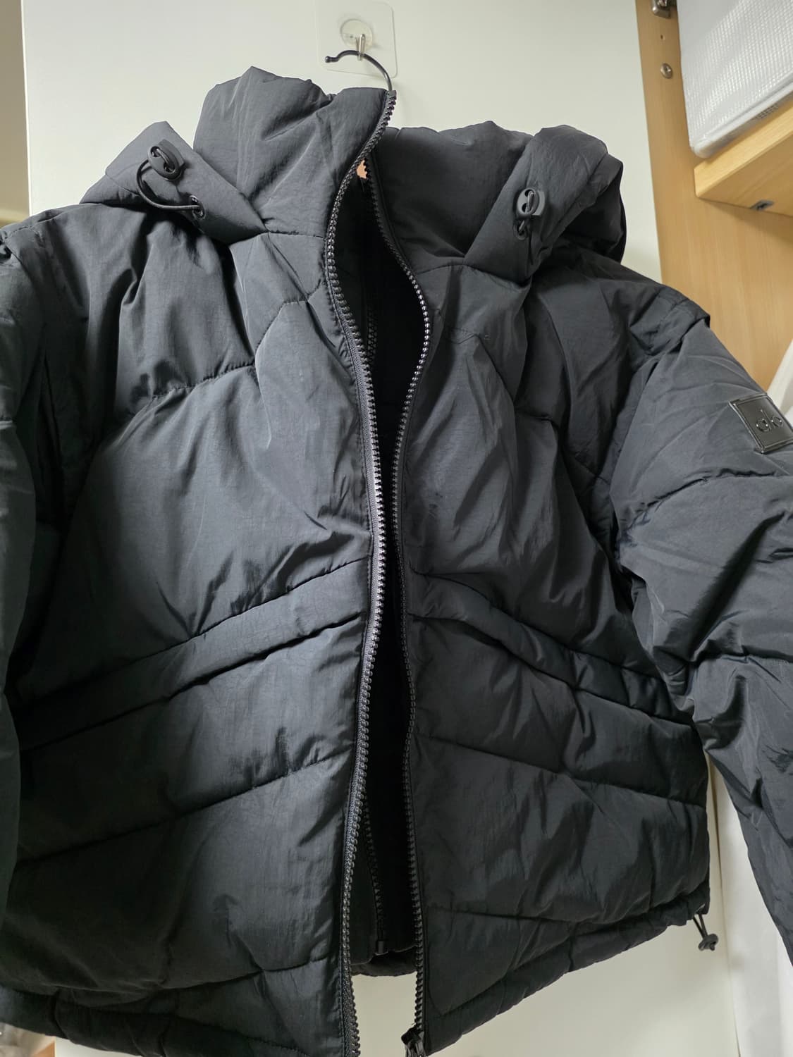 알로 블랙  이중지퍼 웰론 패딩 점퍼 상품이미지3