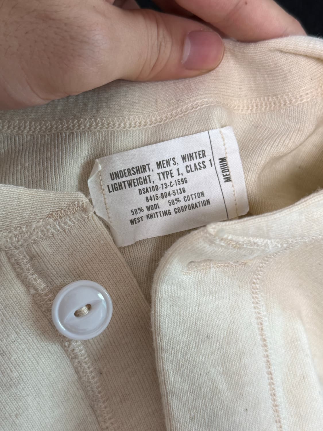 오리지널 미군 헨리넥 언더셔츠 상품이미지3