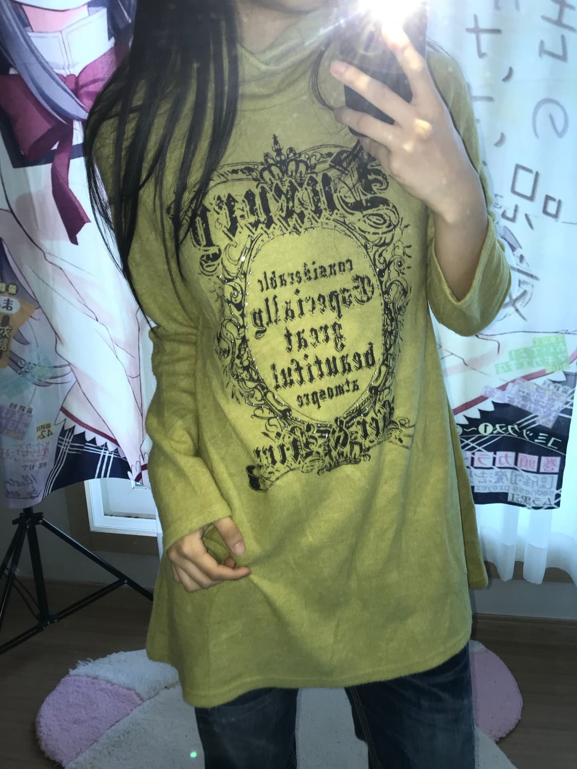 올리브 펑크 하이넥 니트 상품이미지2