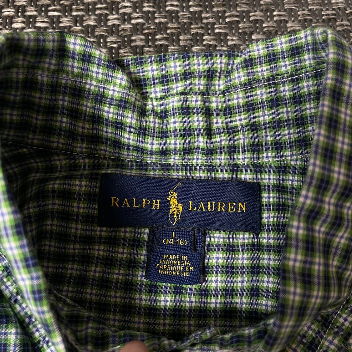 폴로랄프로렌 그린 마이크로 체크 긴팔 셔츠 L 상품이미지4