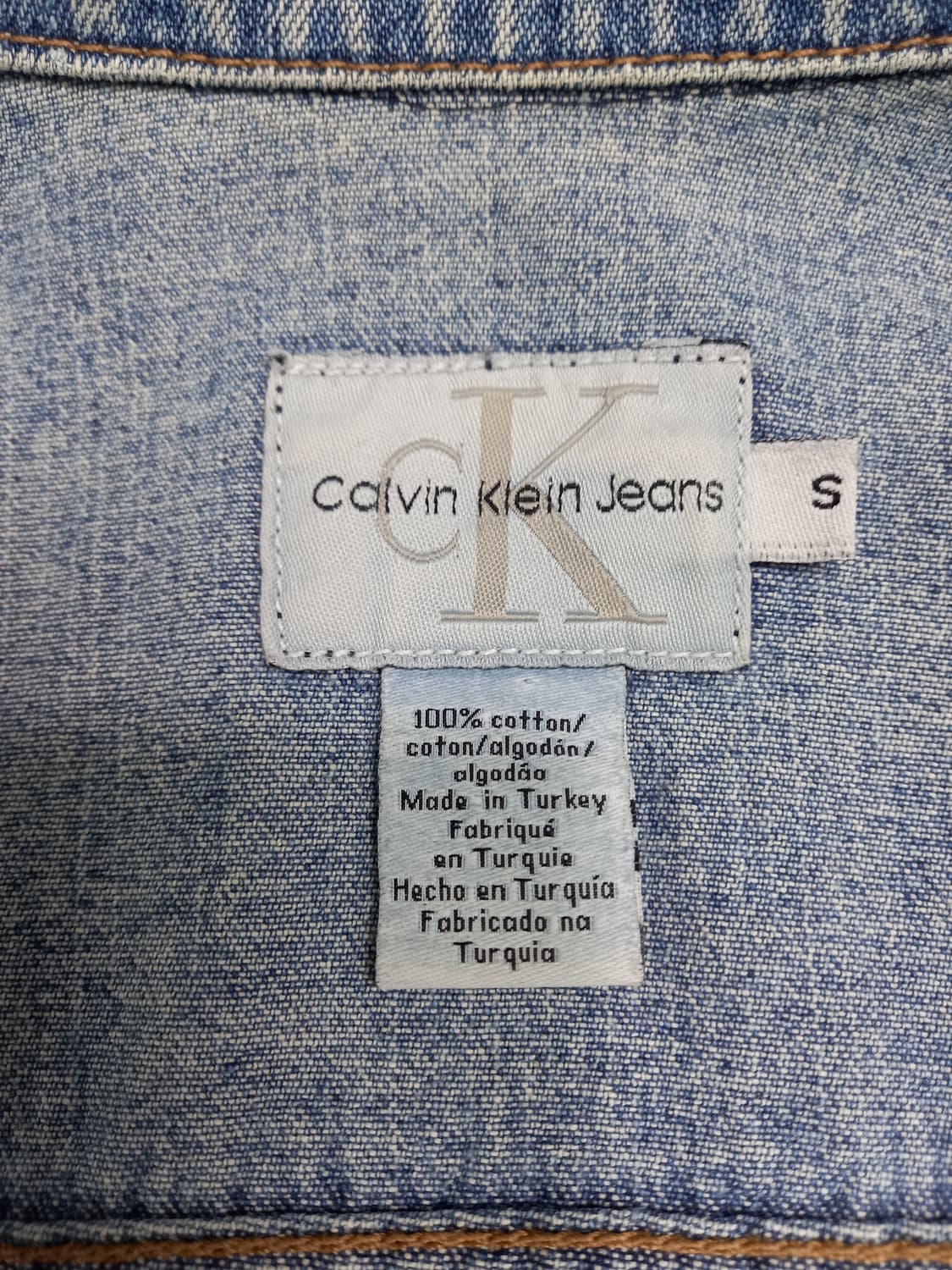 S85 Calvin Klein Turkey 워싱 데님자켓 연청 S-211 상품이미지6