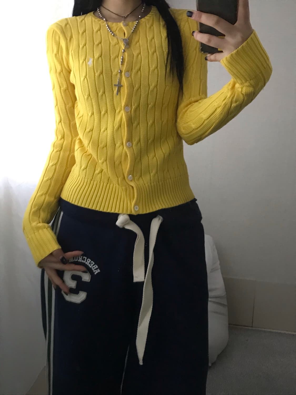 폴로 옐로우 케이블 가디건 상품이미지4