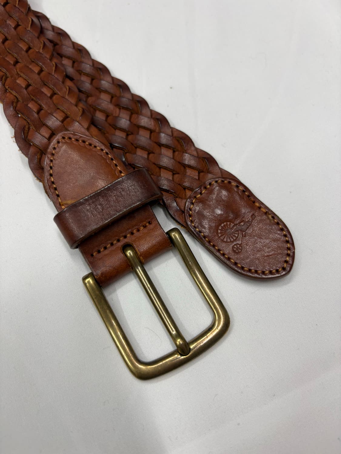 브라운 레더 브레이드 웨이빙 꽈베기 벨트 빈폴 상품이미지3