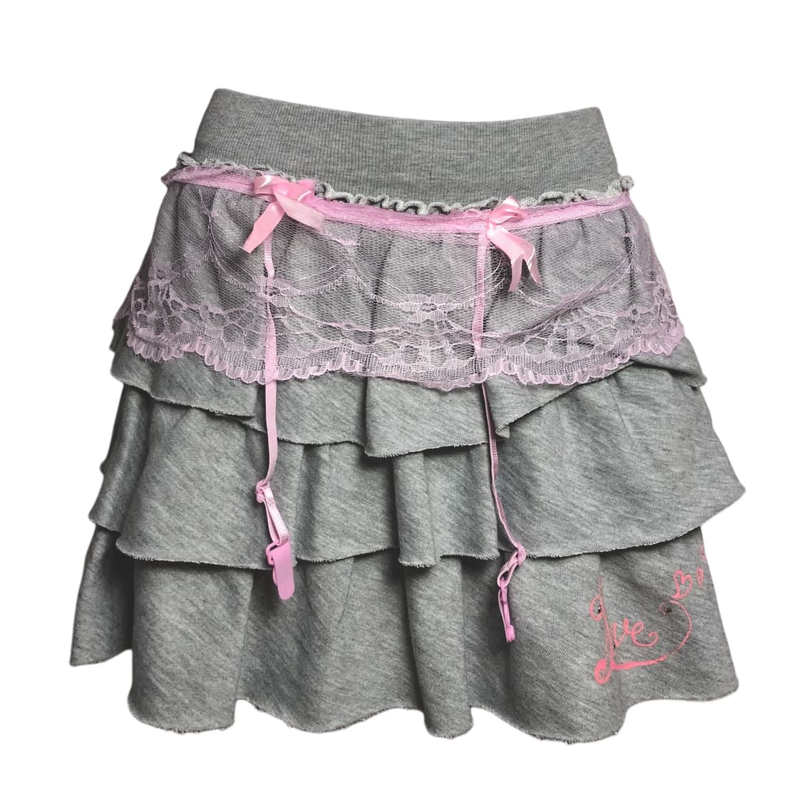 gray gyaru lace sk 상품이미지1
