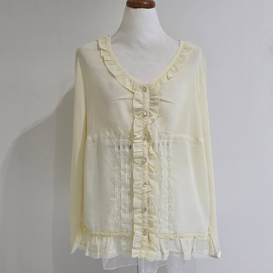 모리걸 프릴레이스 블라우스 상품이미지2