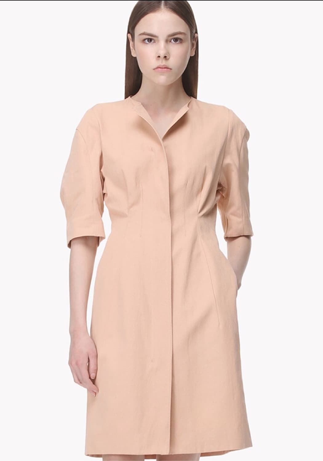 MINE 코랄 살구빛 미디 원피스 / 66사이즈 상품이미지1