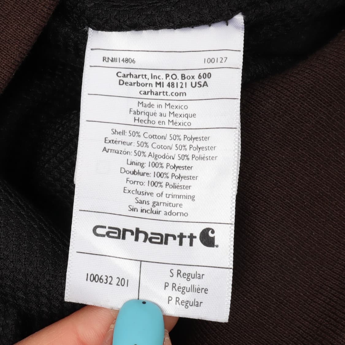 칼하트 다크브라운 레인디펜더 써멀 후드집업 상품이미지8
