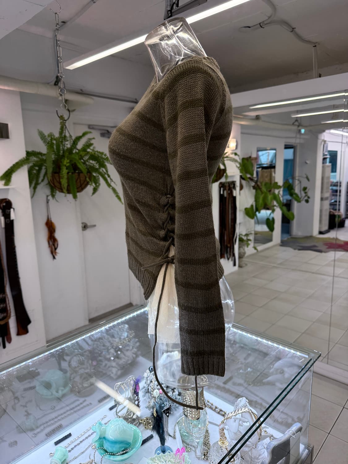 layered lace stripe knit 상품이미지2