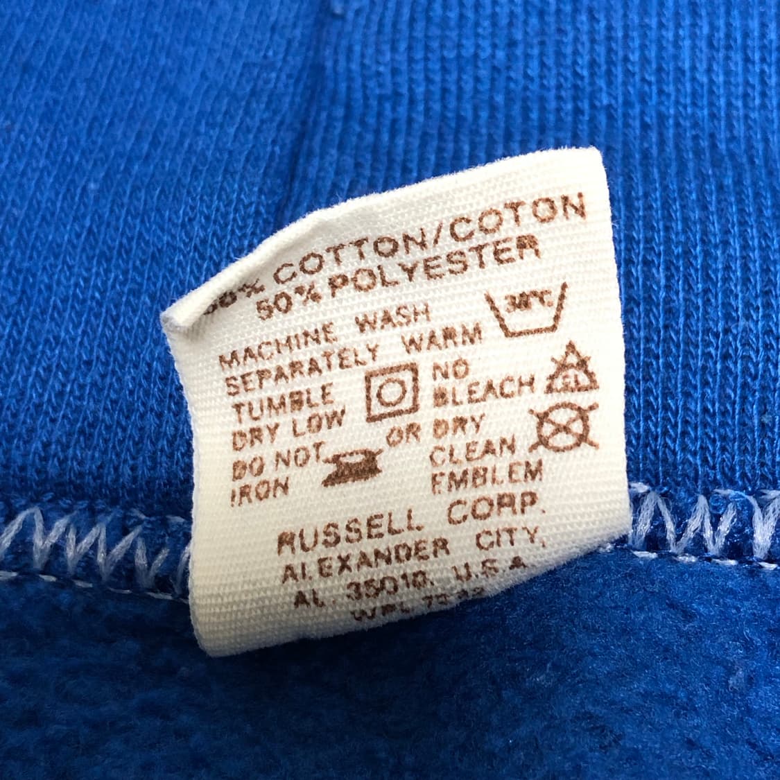 70s 러셀 후드티 XL 후디드 스웻 로얄 블루 상품이미지5