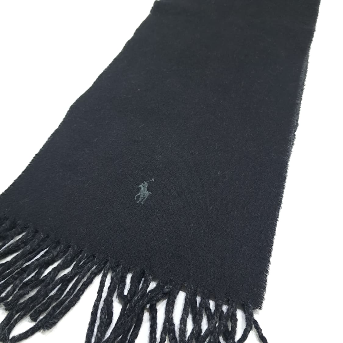 MX363 폴로 랄프로렌 블랙 그레이 양면 버진울 머플러 상품이미지4