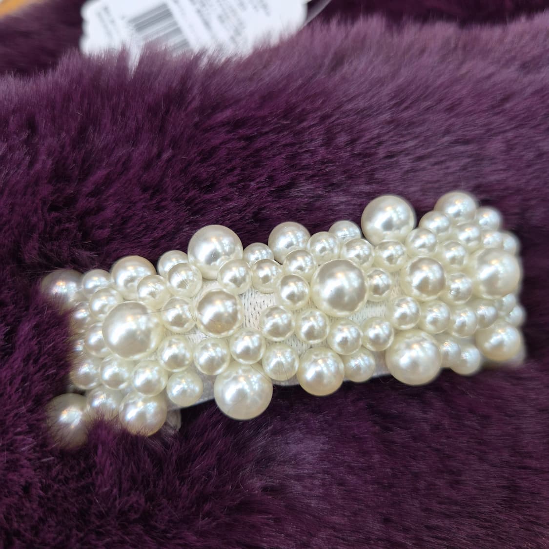 페이크퍼 퍼플 진주장식 넥워머 상품이미지6