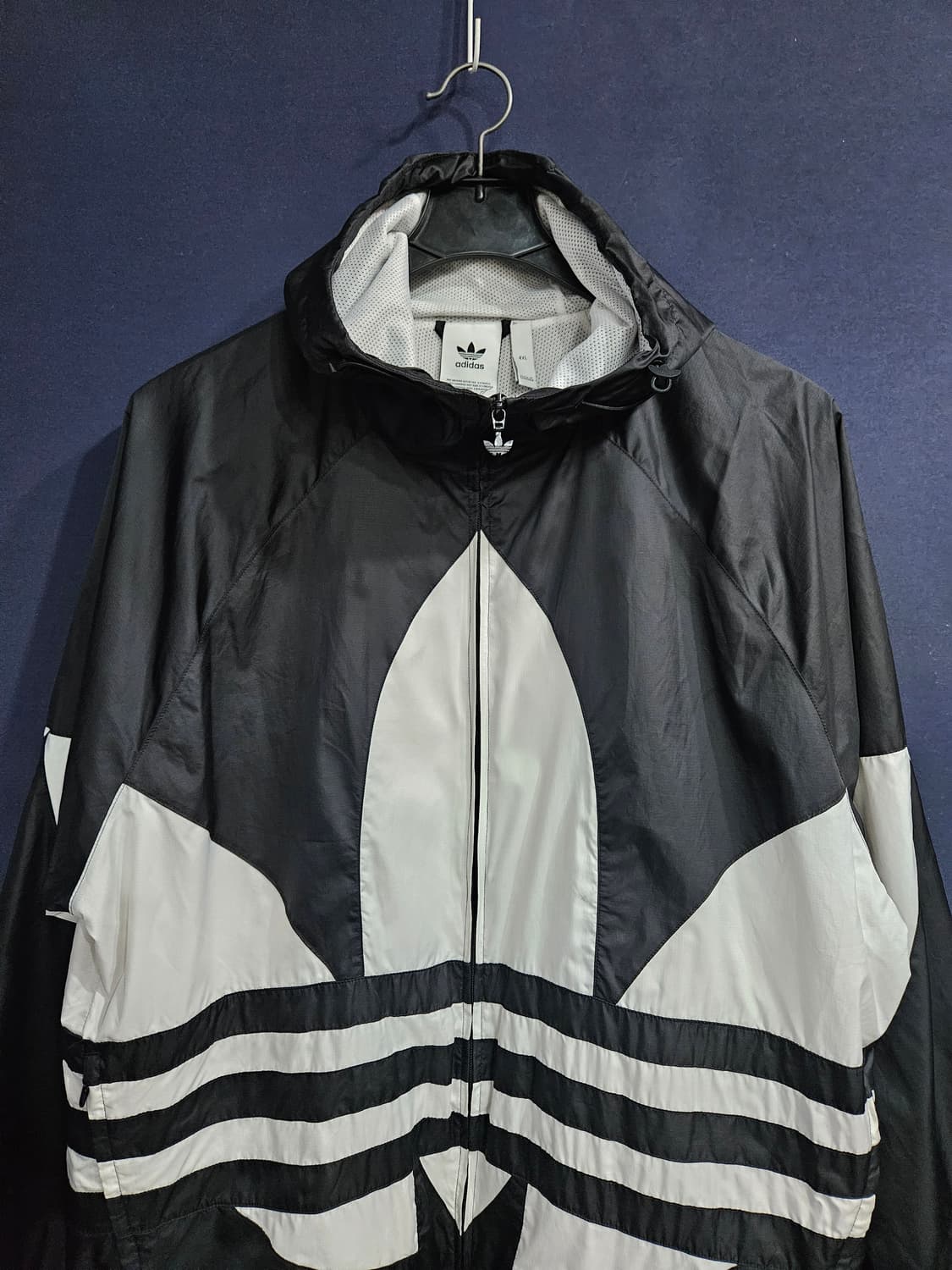 아디다스 빅 트레포일 윈드브레이커 블랙 남성 120 바람막이 후드집업  상품이미지7