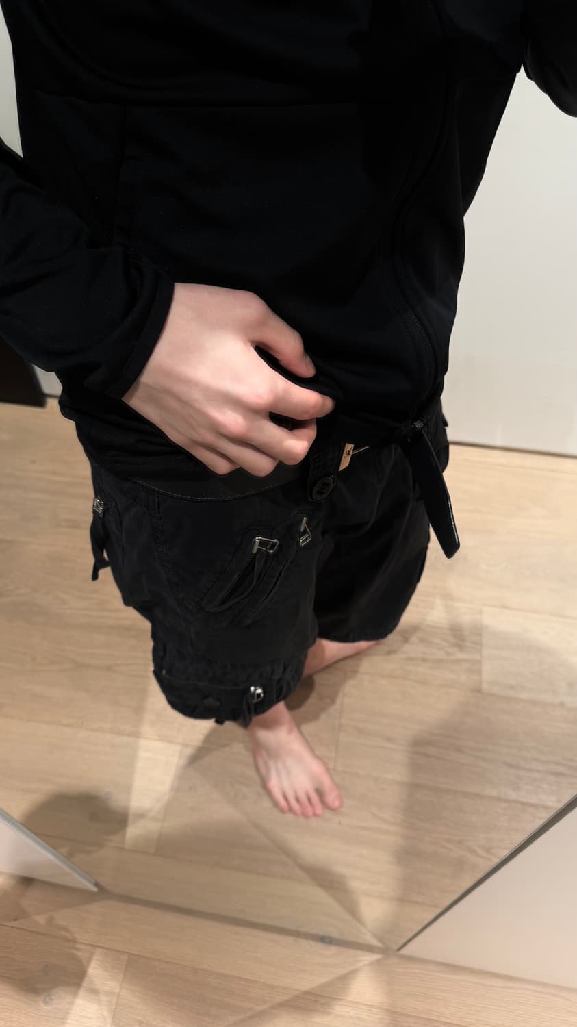 7부 블랙 팬츠 빈티지 상품이미지4