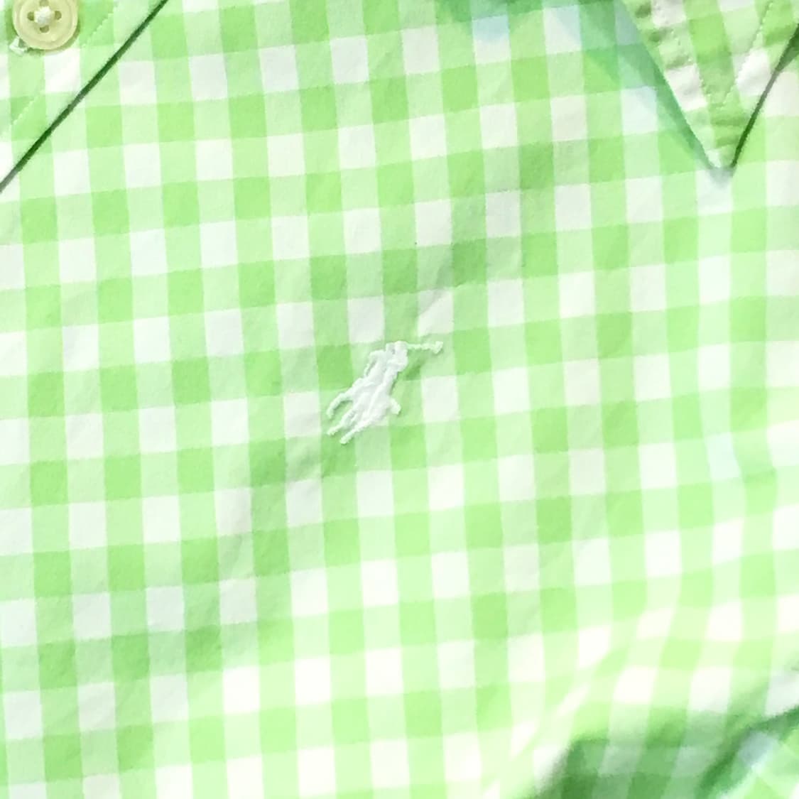 폴로랄프로렌 연두 깅엄 체크 코튼 셔츠 여성 55 사이즈  상품이미지4