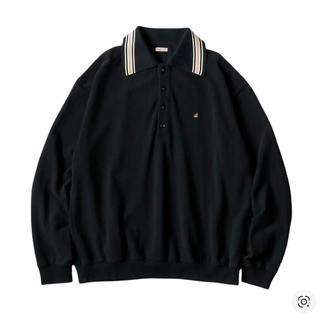 [뉴진스 하니 착용] 캐피탈 피케 랑글 컬러 레트로 폴로 블랙 상품이미지2