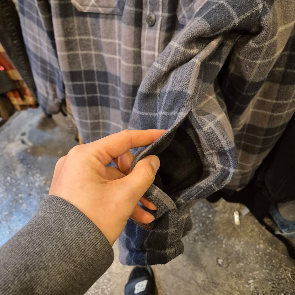 M 안감털배색 체크자켓 상품이미지6