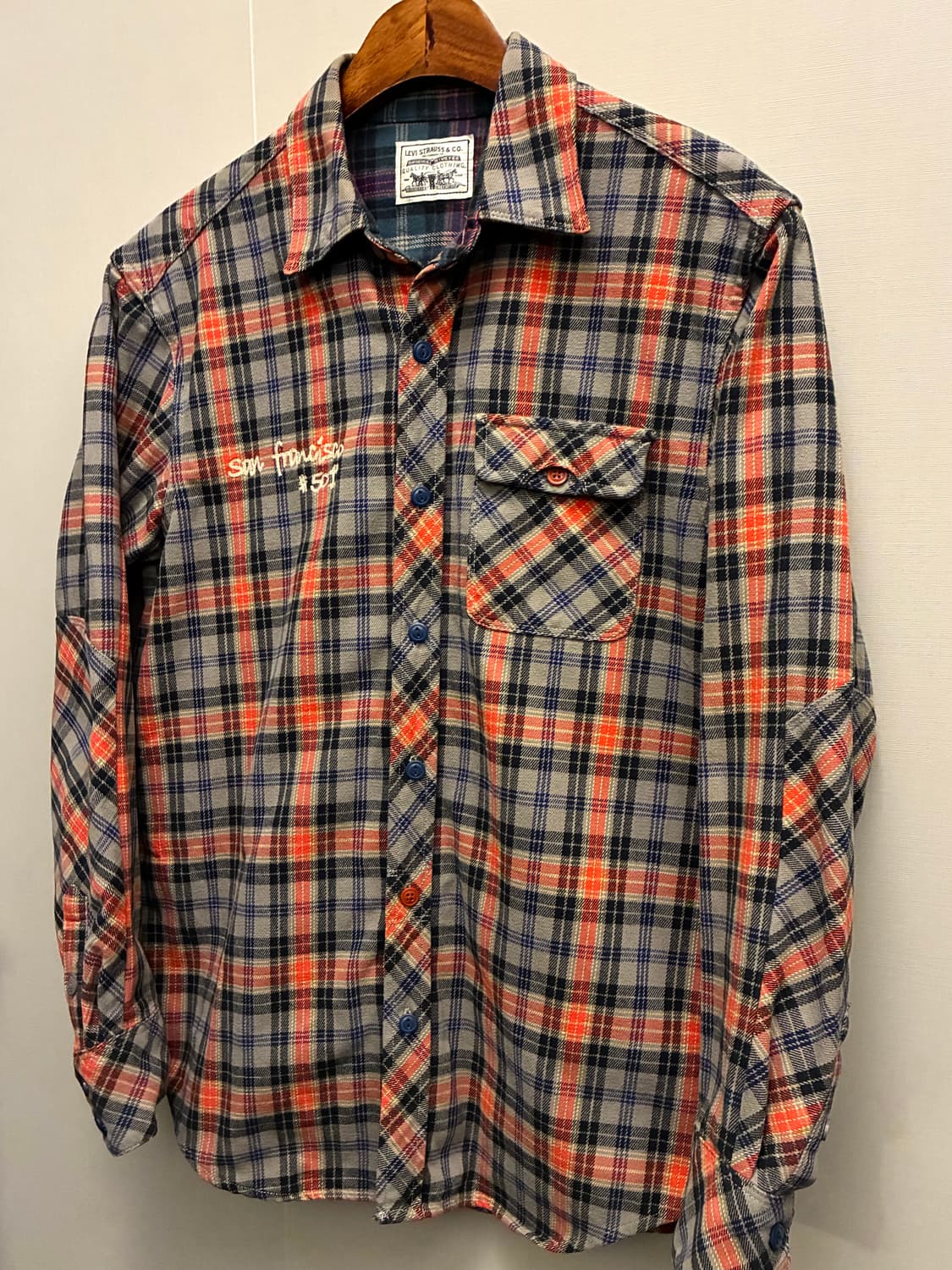 (M)Levis 리바이스 헤비코튼 체인자수 원포켓 체크셔츠  상품이미지3