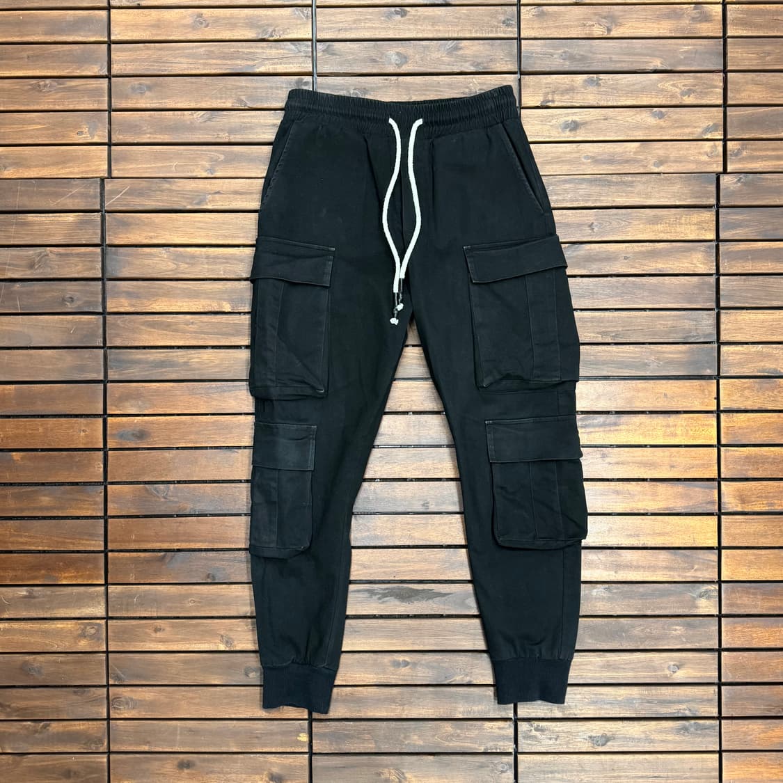 블랙 4포켓 밴딩 카고 팬츠 (M)   상품이미지1